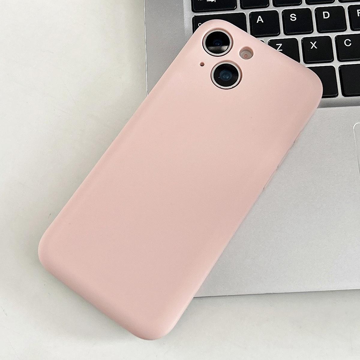 For iPhone 13 Fine Hole Insert Card Slot TPU Phone Case(Pink) - Shopkiz.com