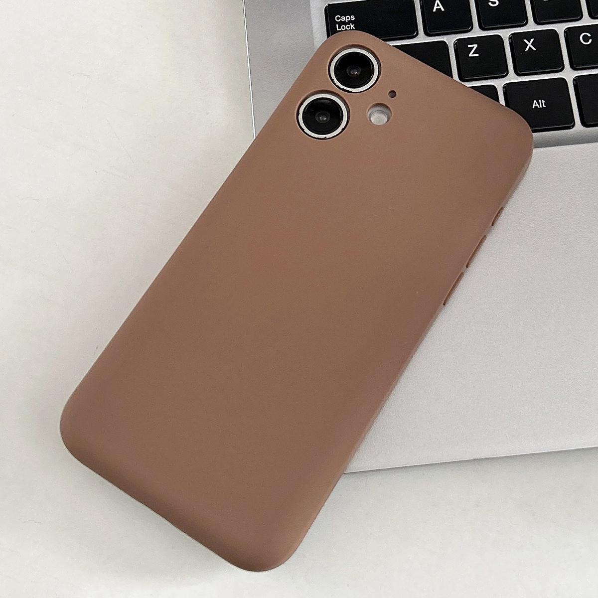 For iPhone 12 Fine Hole Insert Card Slot TPU Phone Case(Brown) - Shopkiz.com