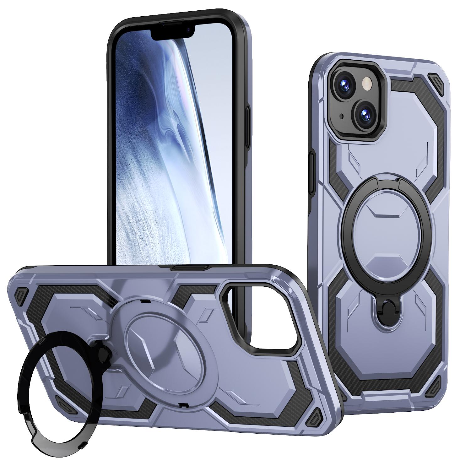 For iPhone 15 Plus / 14 Plus Cooling MagSafe Holder Phone Case(Light Blue) - Shopkiz.com