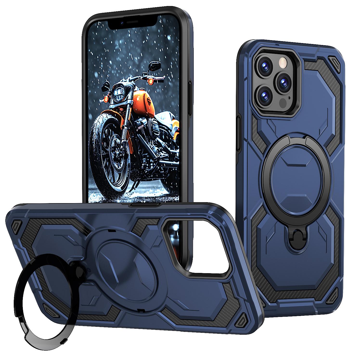 For iPhone 13 Pro Cooling MagSafe Holder Phone Case(Blue) - Shopkiz.com