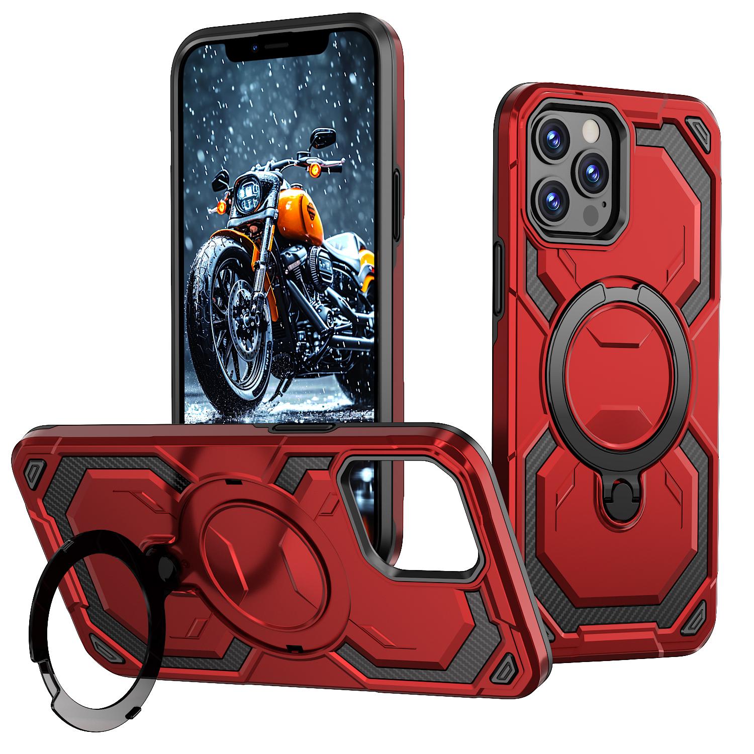 For iPhone 14 Pro Cooling MagSafe Holder Phone Case(Red) - Shopkiz.com