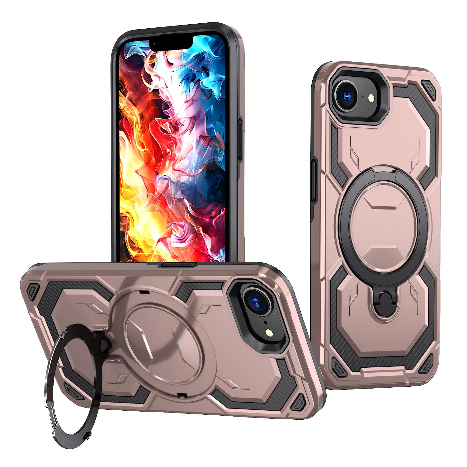 For iPhone 17e / 16e Cooling MagSafe Holder Phone Case(Rose Gold) - Shopkiz.com