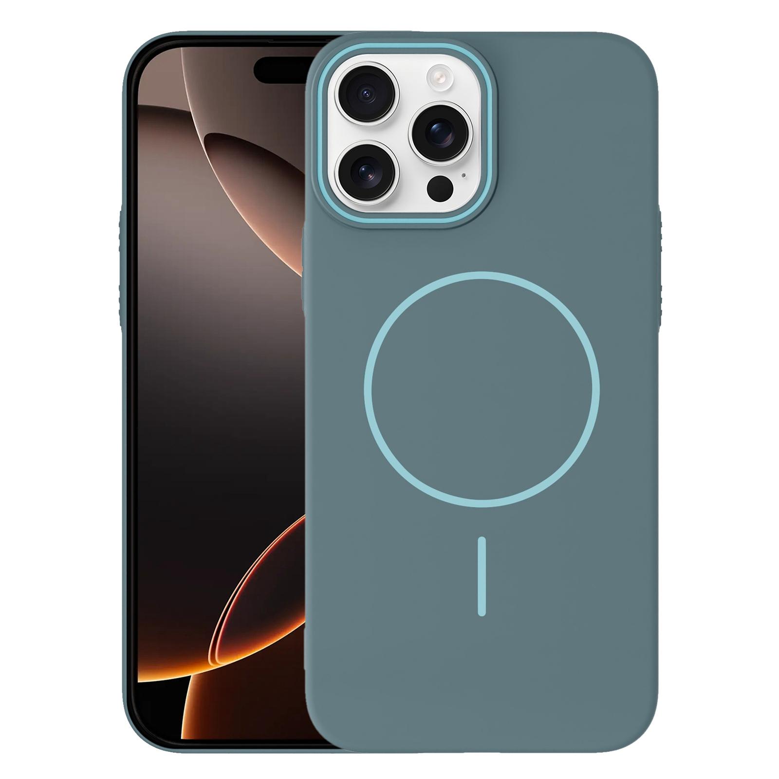 For iPhone 16 Pro Max Thin Circle PC Injection MagSafe Phone Case(Ocean Blue) - Shopkiz.com