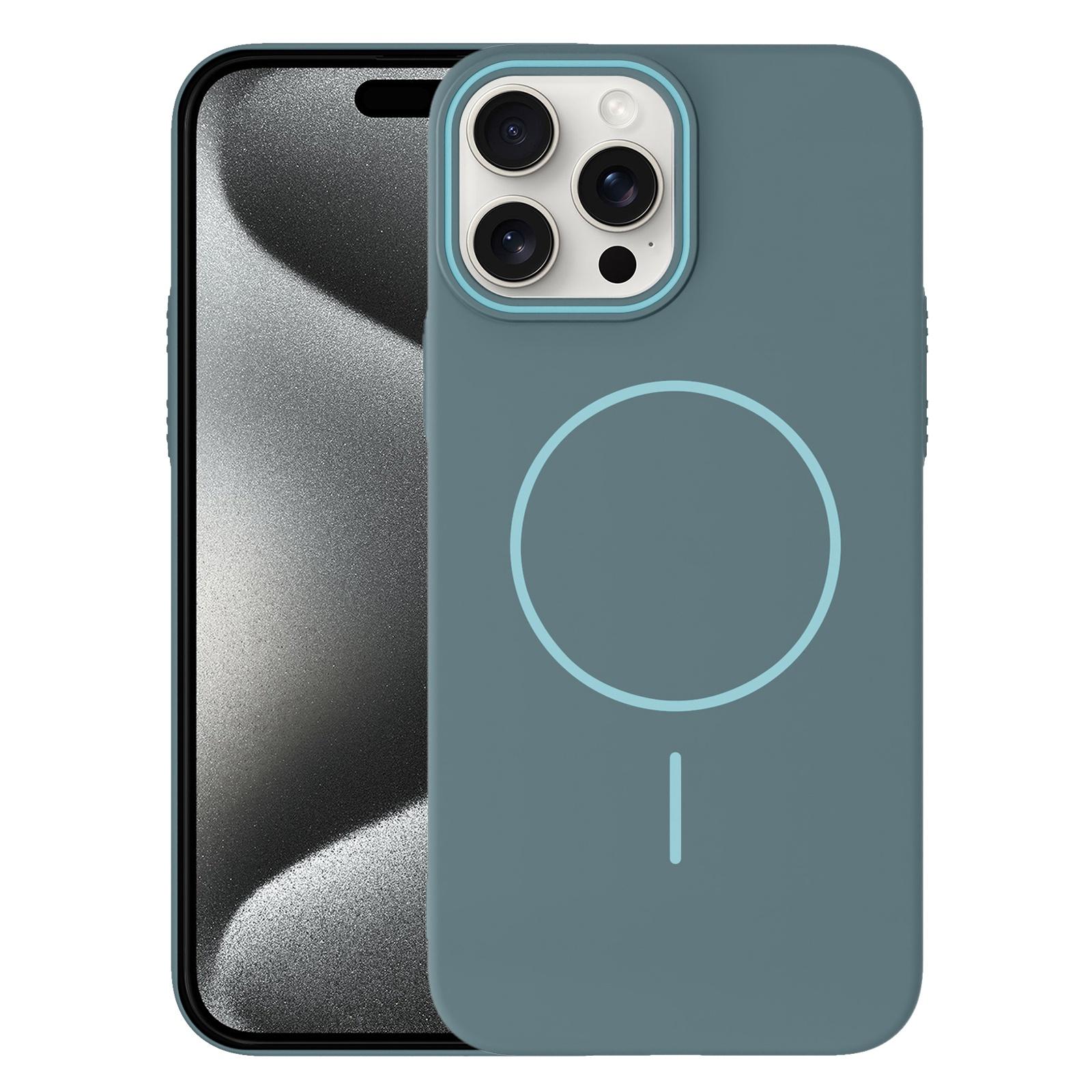For iPhone 15 Pro Thin Circle PC Injection MagSafe Phone Case(Ocean Blue) - Shopkiz.com
