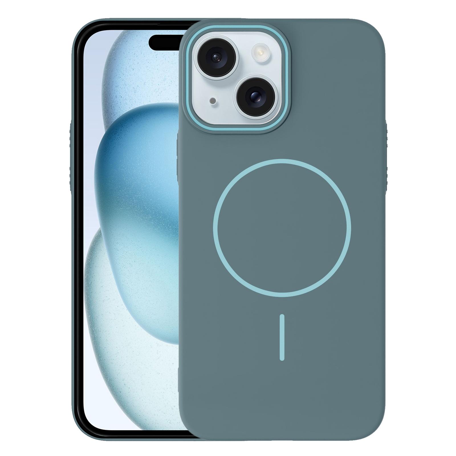 For iPhone 15 Plus Thin Circle PC Injection MagSafe Phone Case(Ocean Blue) - Shopkiz.com