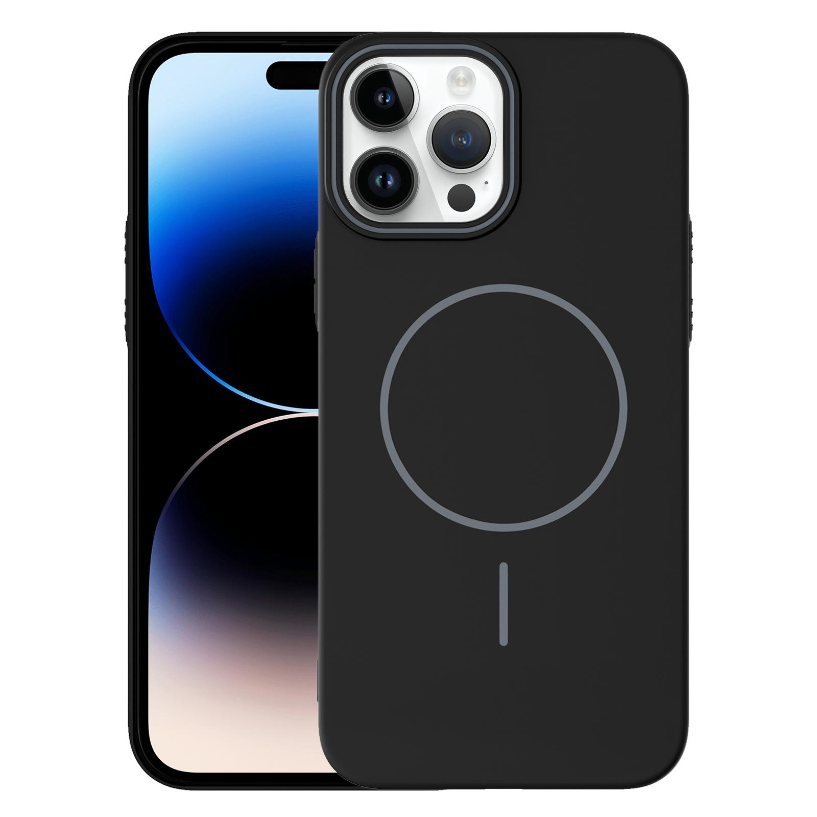 For iPhone 14 Pro Thin Circle PC Injection MagSafe Phone Case(Black) - Shopkiz.com