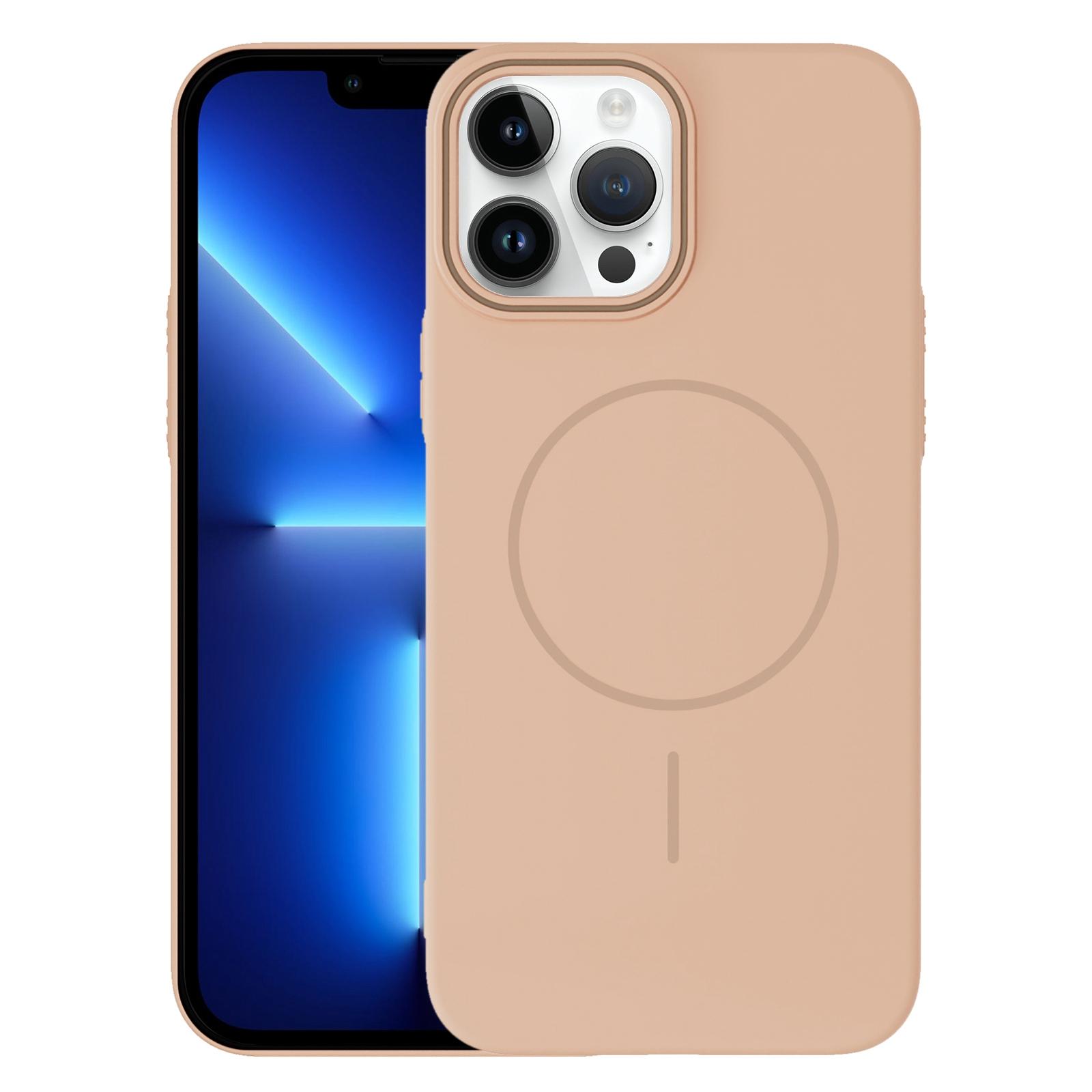 For iPhone 13 Pro Thin Circle PC Injection MagSafe Phone Case(Desert Gold) - Shopkiz.com