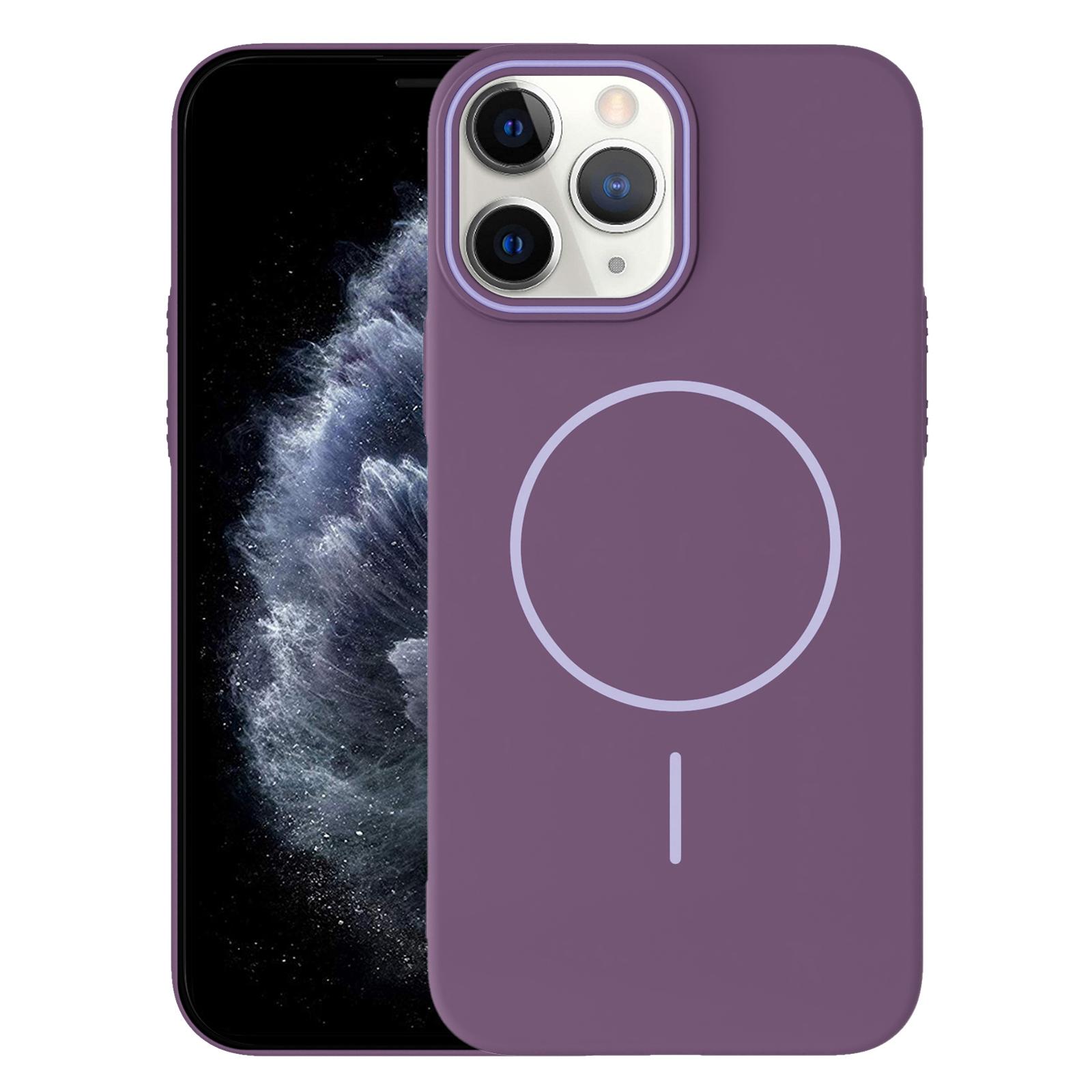 For iPhone 11 Pro Max Thin Circle PC Injection MagSafe Phone Case(Sunset Purple) - Shopkiz.com