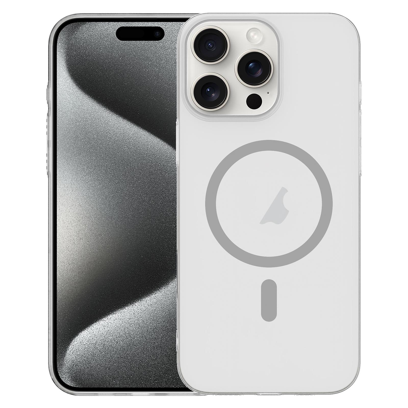 For iPhone 15 Pro Clear PC Injection MagSafe Phone Case(Titanium Gray) - Shopkiz.com