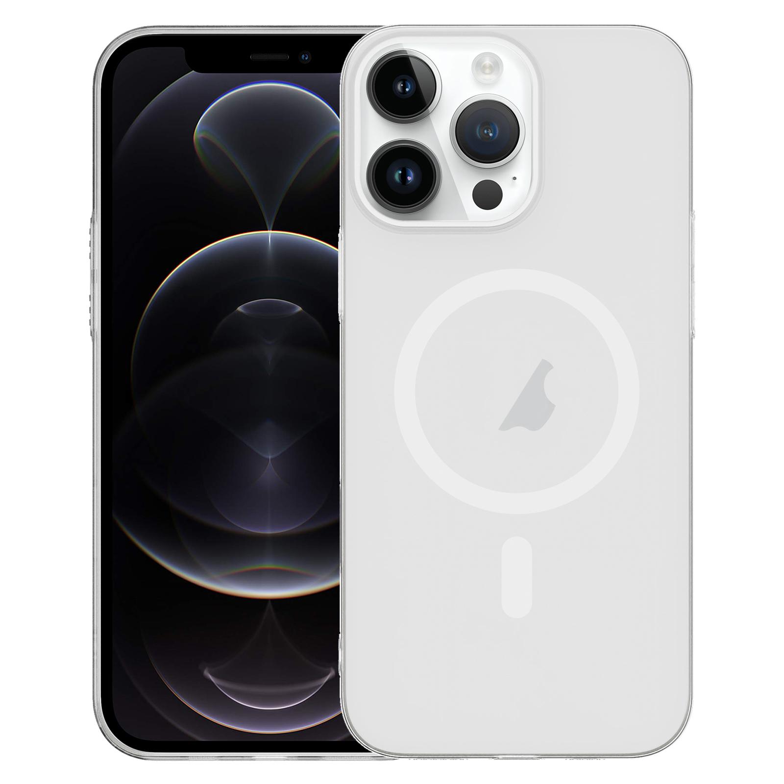 For iPhone 12 Pro Clear PC Injection MagSafe Phone Case(White) - Shopkiz.com