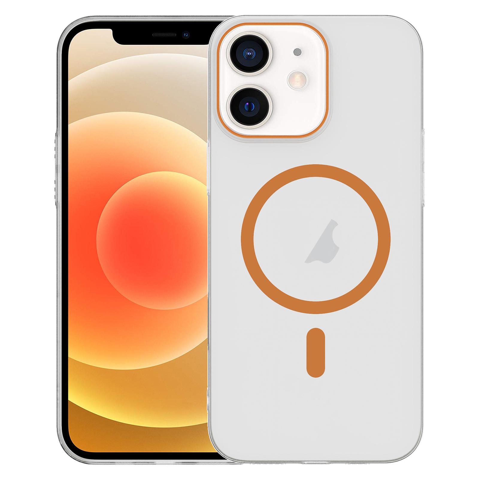 For iPhone 12 Clear PC Injection MagSafe Phone Case(Orange) - Shopkiz.com