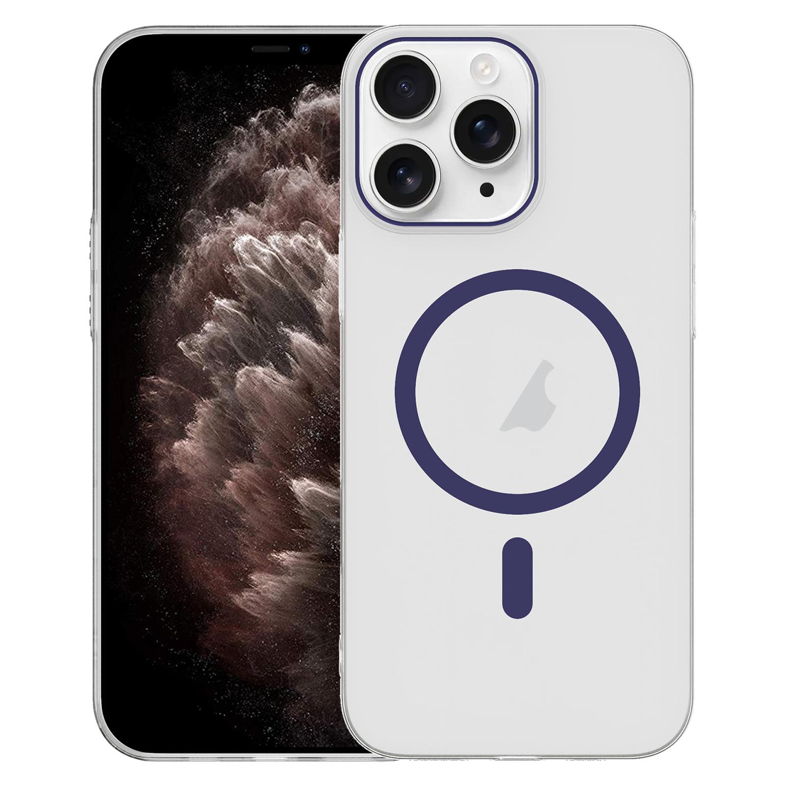 For iPhone 11 Pro Max Clear PC Injection MagSafe Phone Case(Dark Purple) - Shopkiz.com