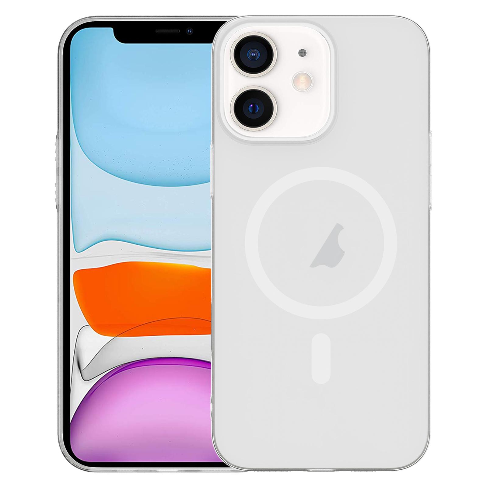 For iPhone 11 Clear PC Injection MagSafe Phone Case(White) - Shopkiz.com