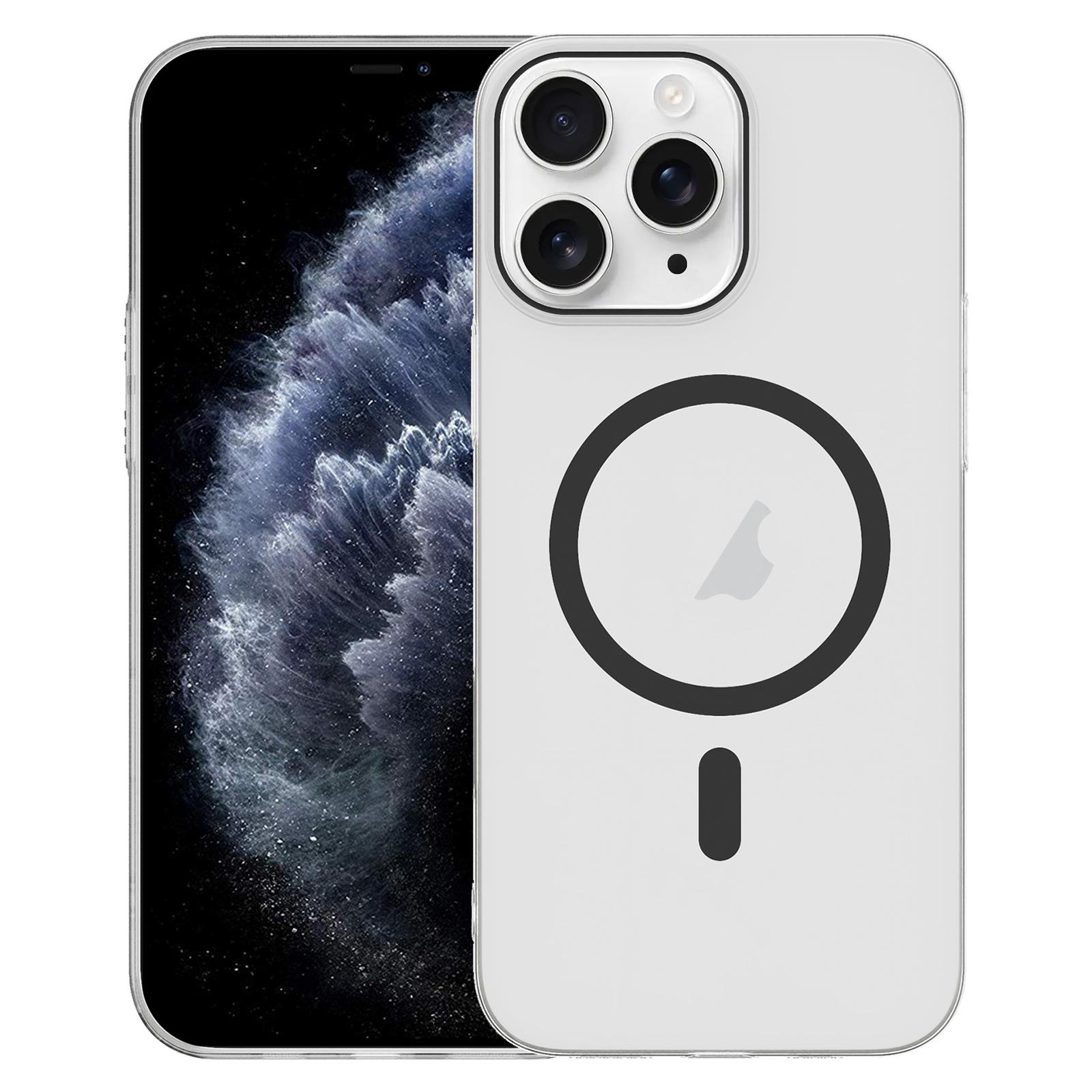 For iPhone 11 Pro Clear PC Injection MagSafe Phone Case(Black) - Shopkiz.com