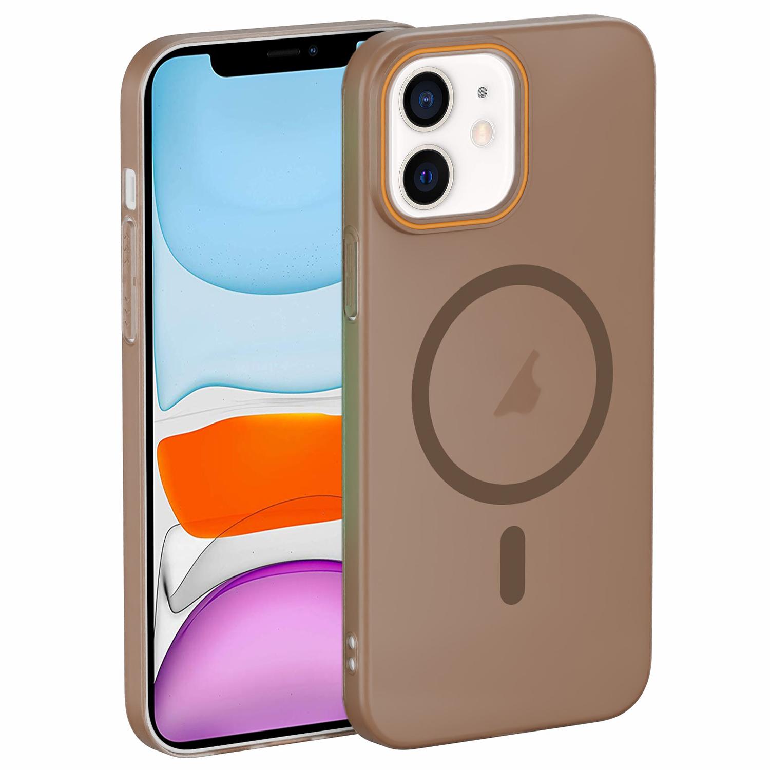 For iPhone 11 Translucent Frosted Skin PC MagSafe Phone Case(Desert Gold) - Shopkiz.com
