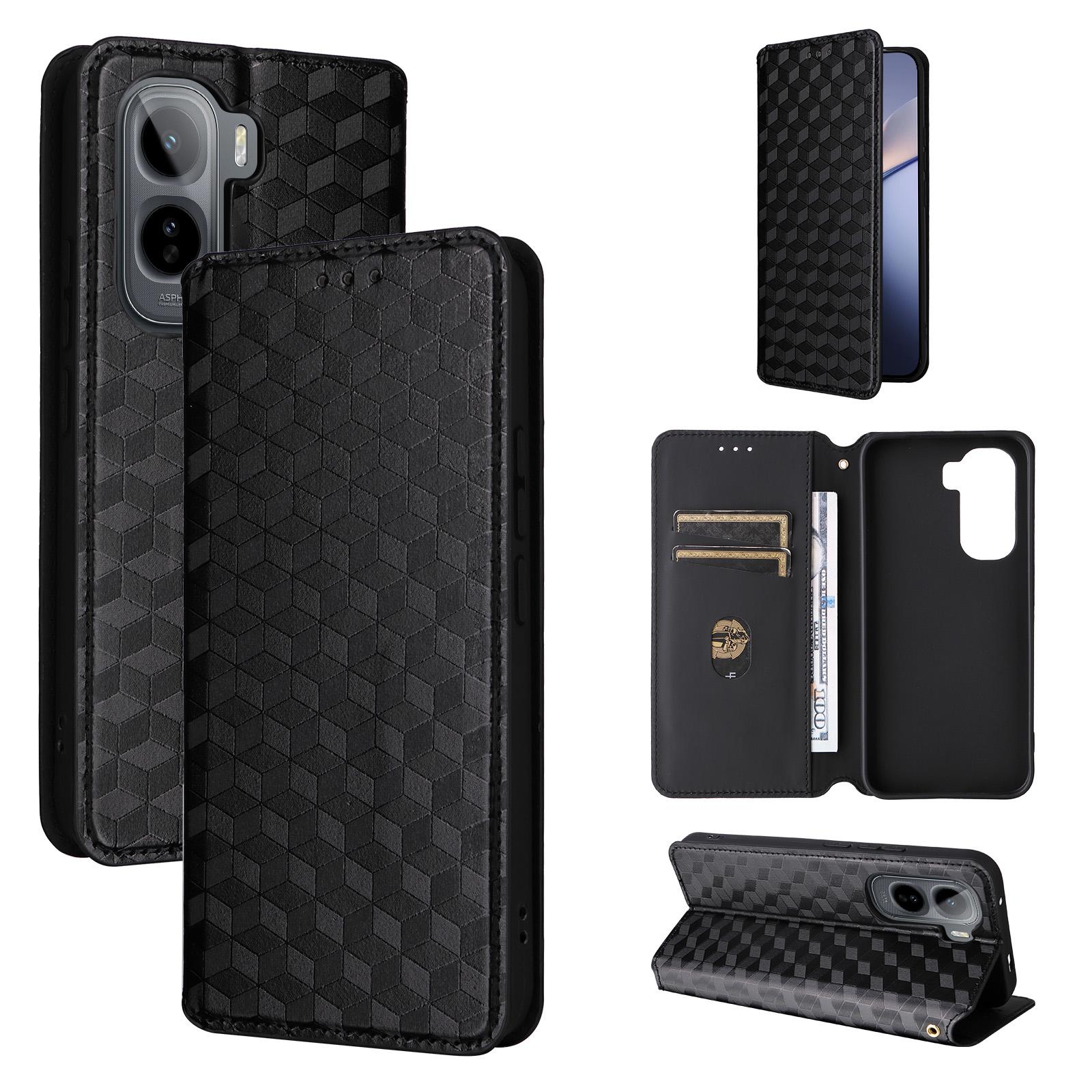 For vivo iQOO Z11 5G / T5 Pro 5G / Y500 4G Cubic Grid Texture Flip Leather Phone Case(Black) - Shopkiz.com