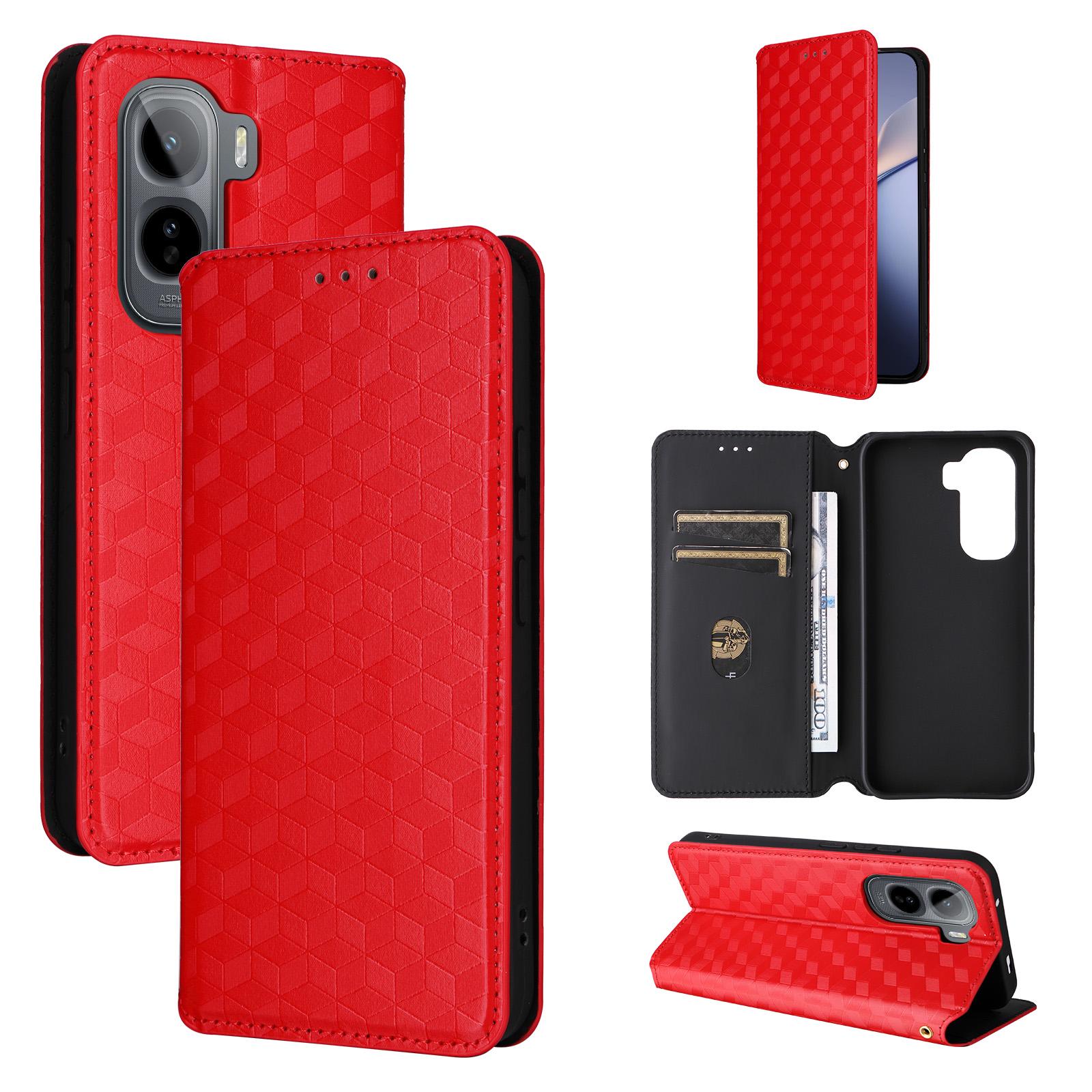 For vivo iQOO Z11 5G / T5 Pro 5G / Y500 4G Cubic Grid Texture Flip Leather Phone Case(Red) - Shopkiz.com