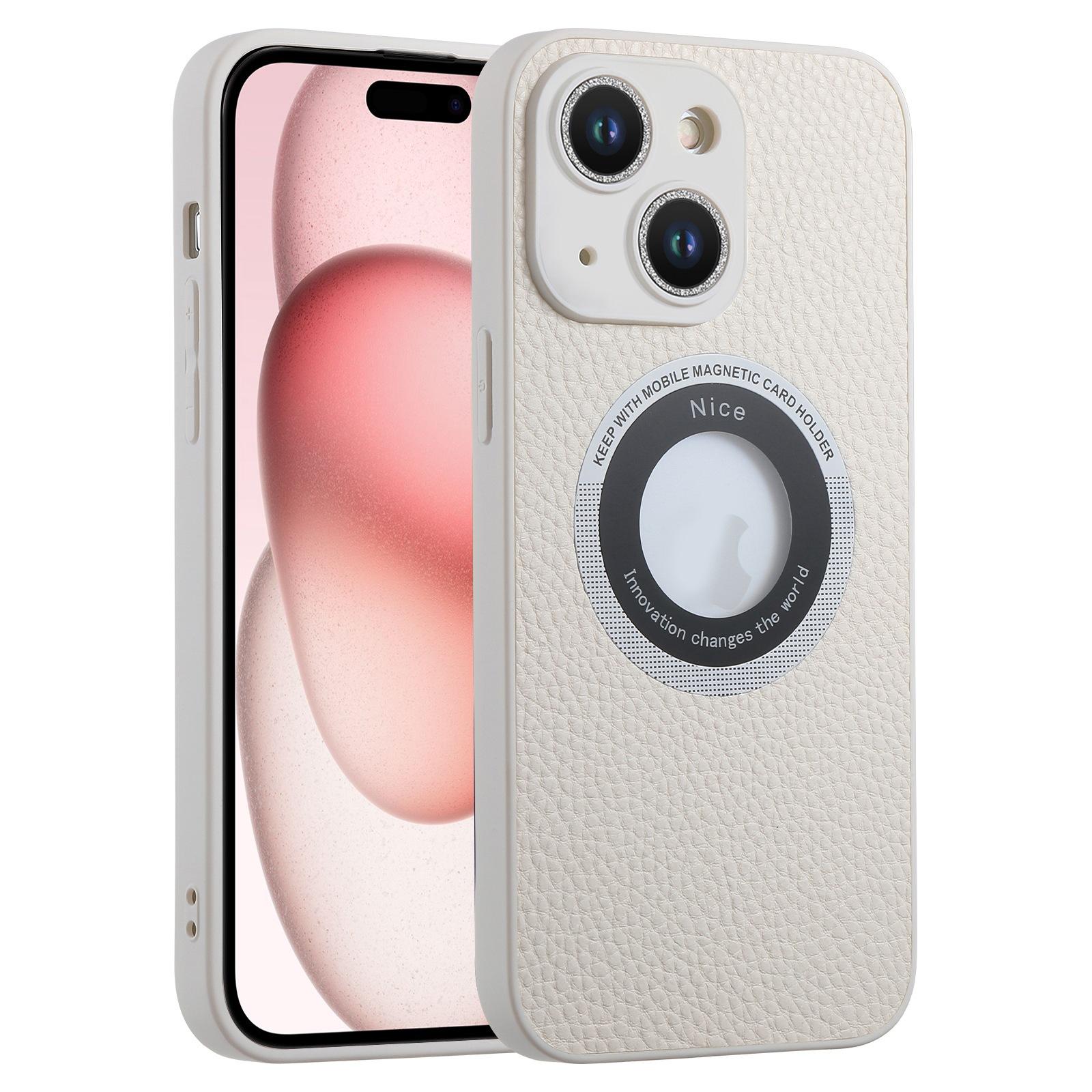 For iPhone 15 Glitter Lens MagSafe Magnetic Phone Case(White) - Shopkiz.com