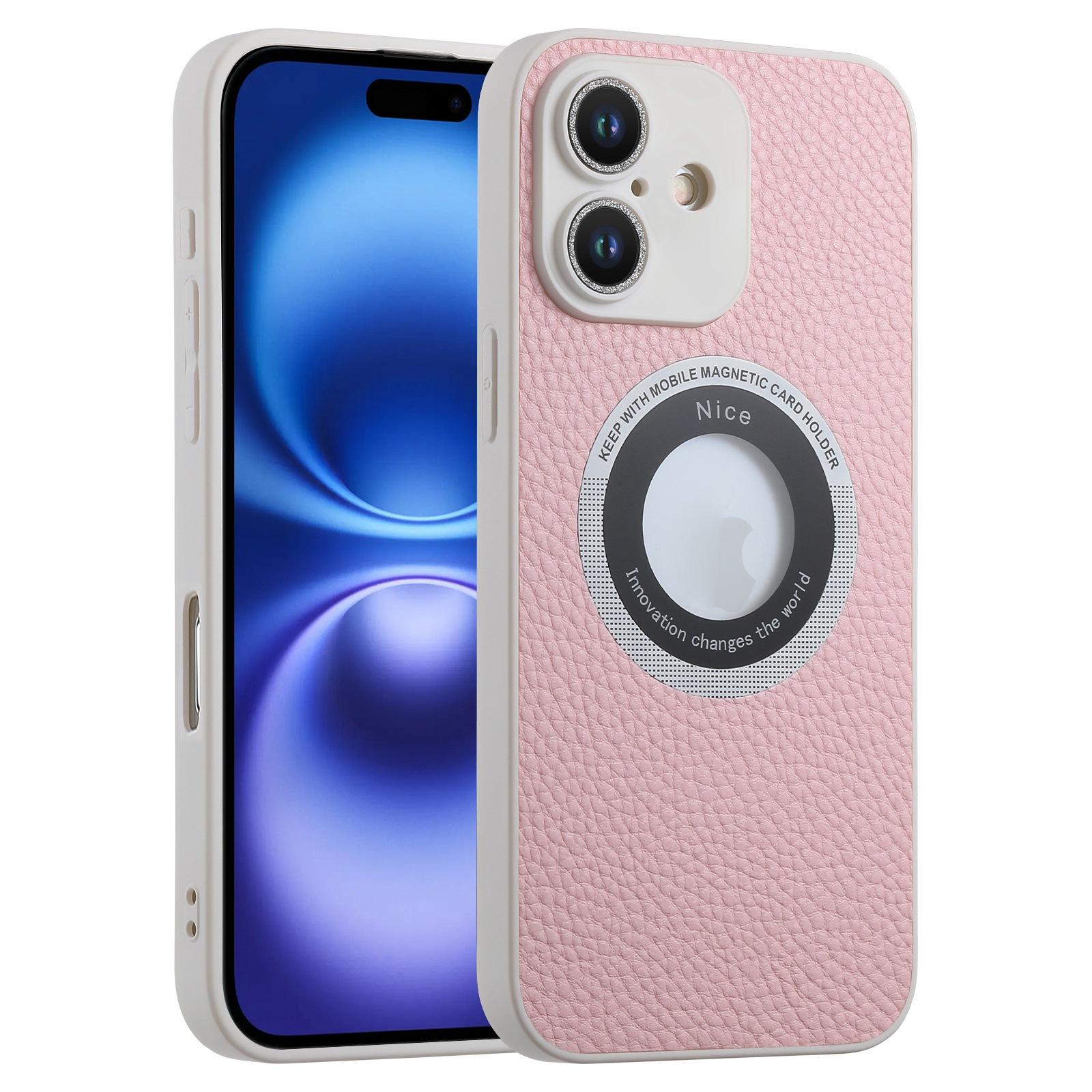 For iPhone 16 Glitter Lens MagSafe Magnetic Phone Case(Pink) - Shopkiz.com