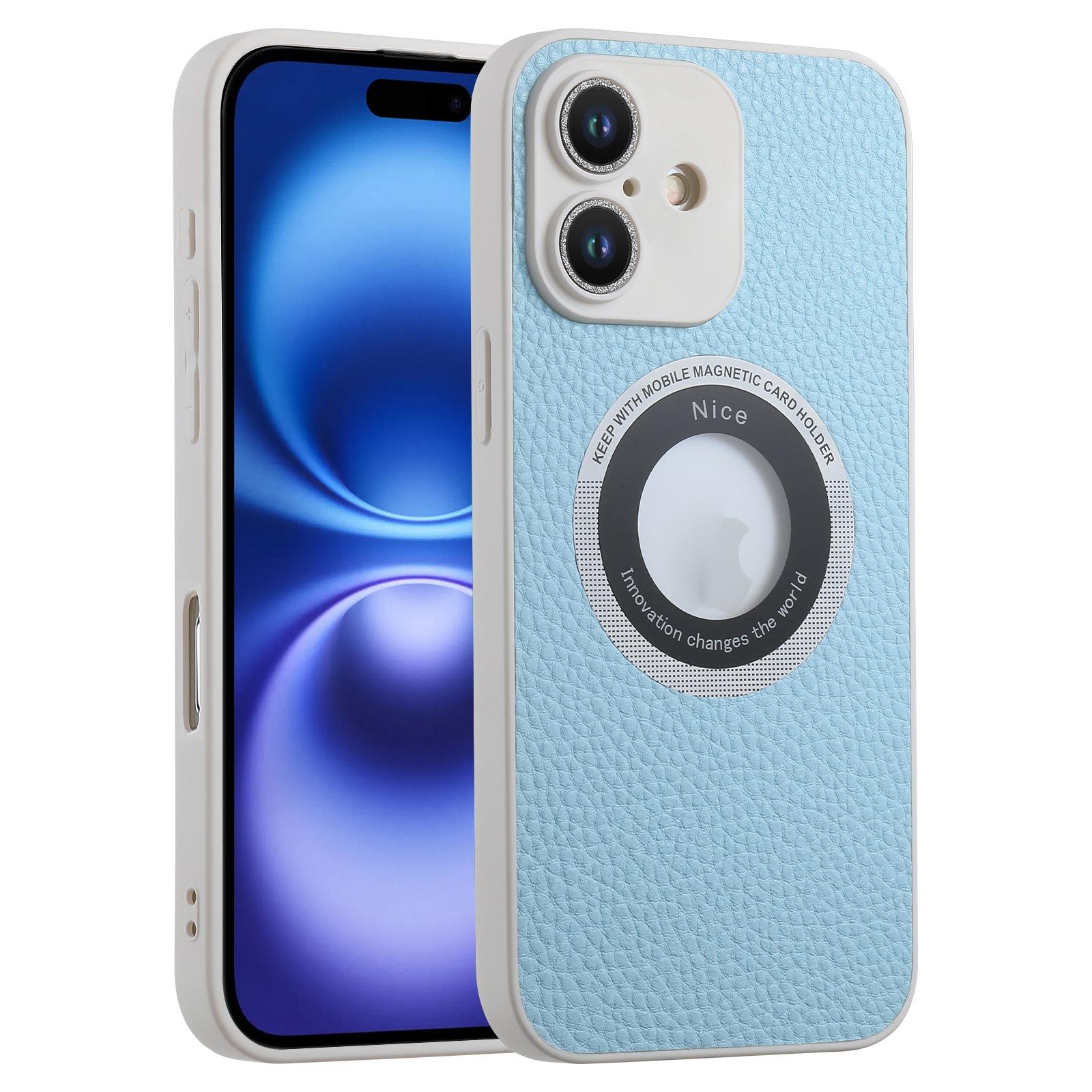 For iPhone 16 Plus Glitter Lens MagSafe Magnetic Phone Case(Light Blue) - Shopkiz.com