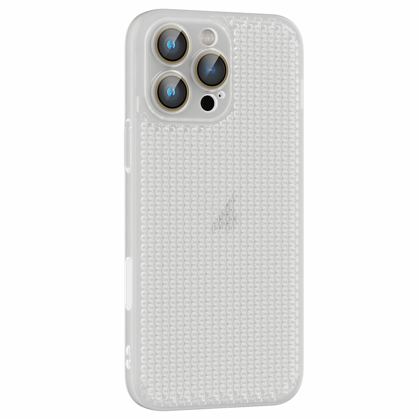 For iPhone 16 Pro Ice Cream Dream Network Cooling PC Phone Case with Lens Film(Transparent) - Shopkiz.com