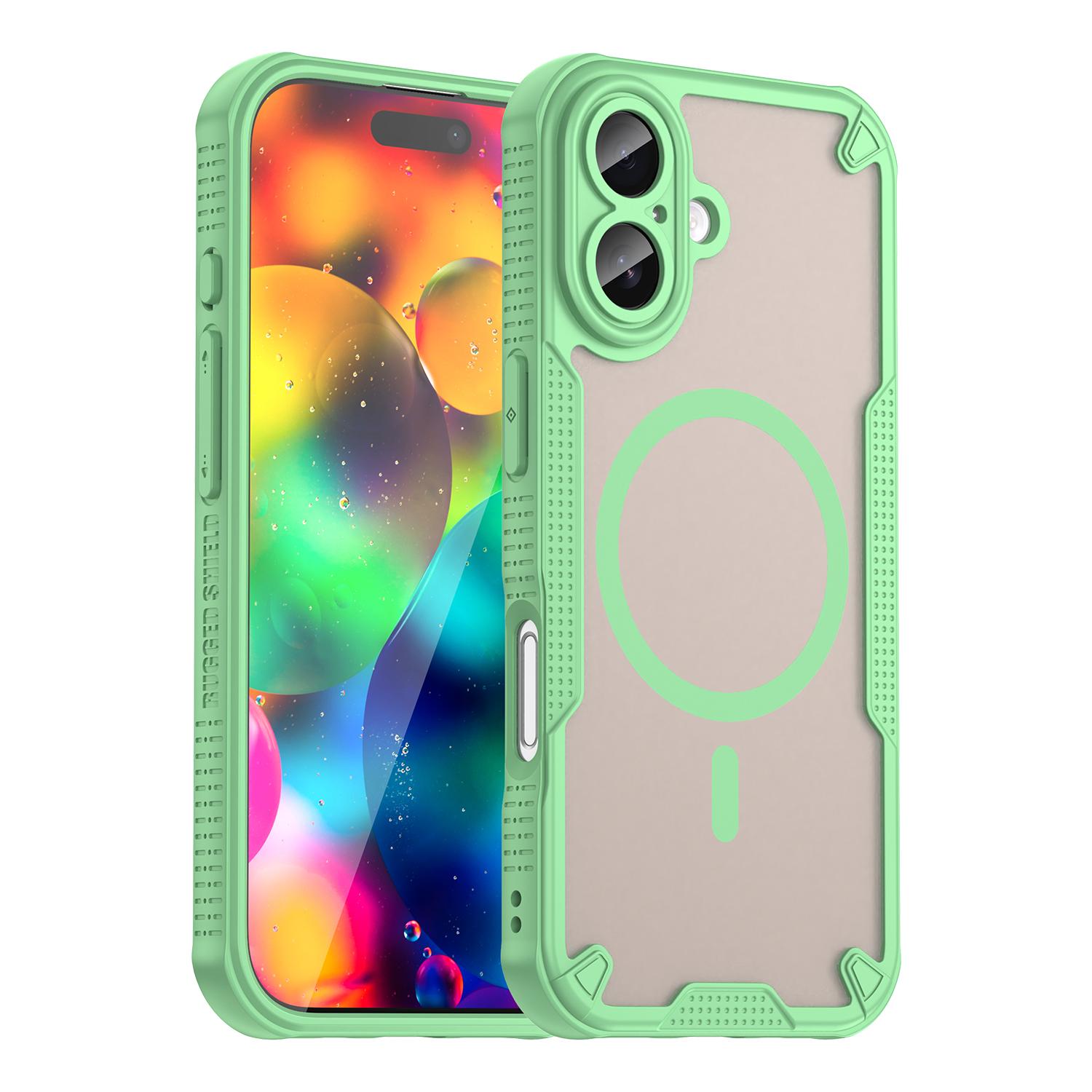 For iPhone 17 Armor Glaze MagSafe Magnetic Phone Case(Green) - Shopkiz.com