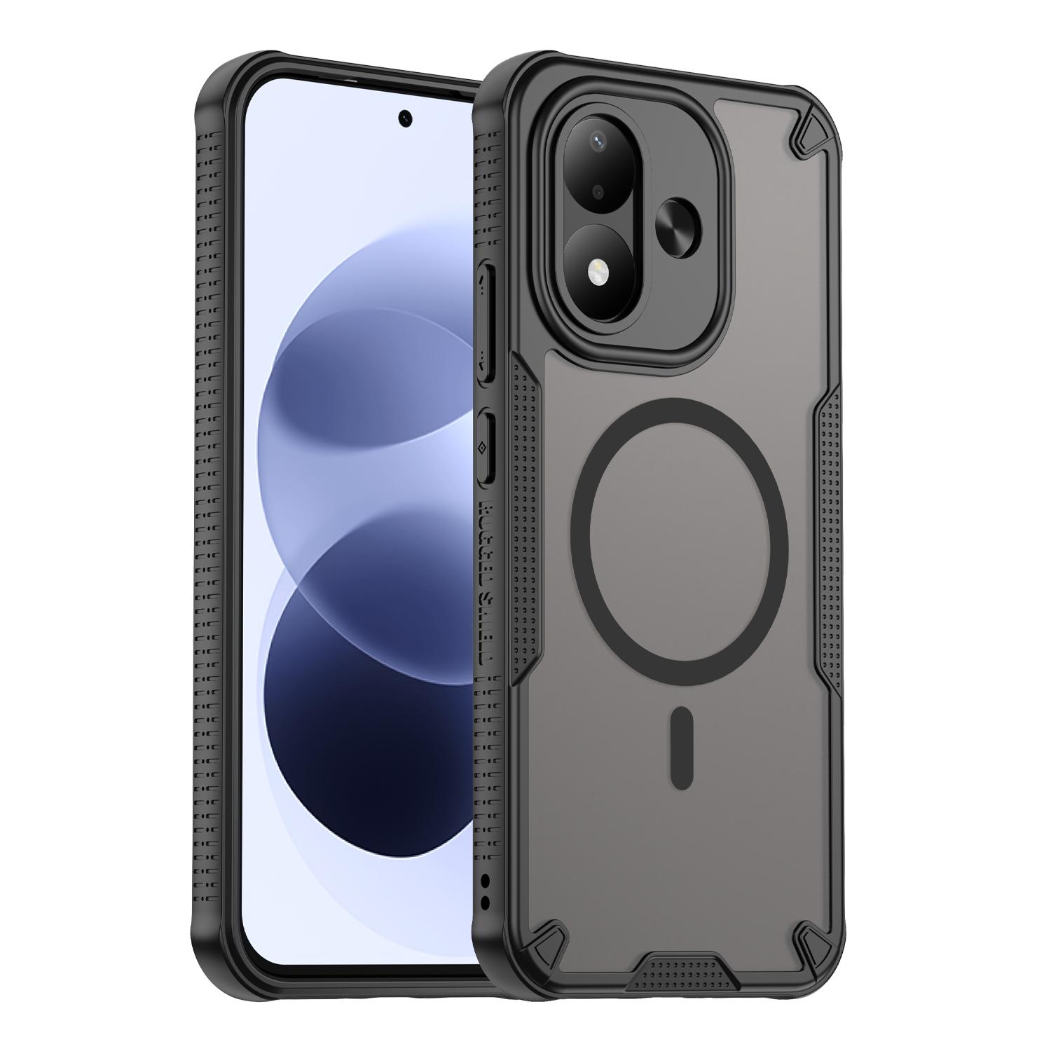 For Redmi Note 17 Pro 5G Global 163mm Armor Glaze MagSafe Magnetic Phone Case(Black) - Shopkiz.com