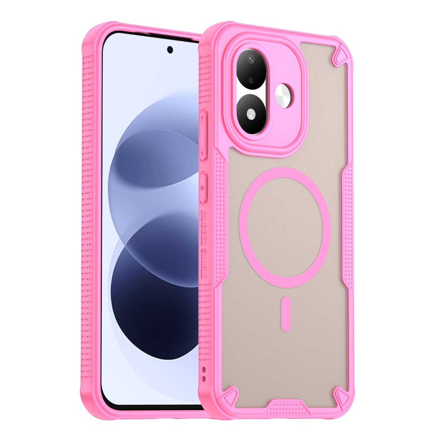For Redmi Note 17 Pro 5G Global 163mm Armor Glaze MagSafe Magnetic Phone Case(Pink) - Shopkiz.com