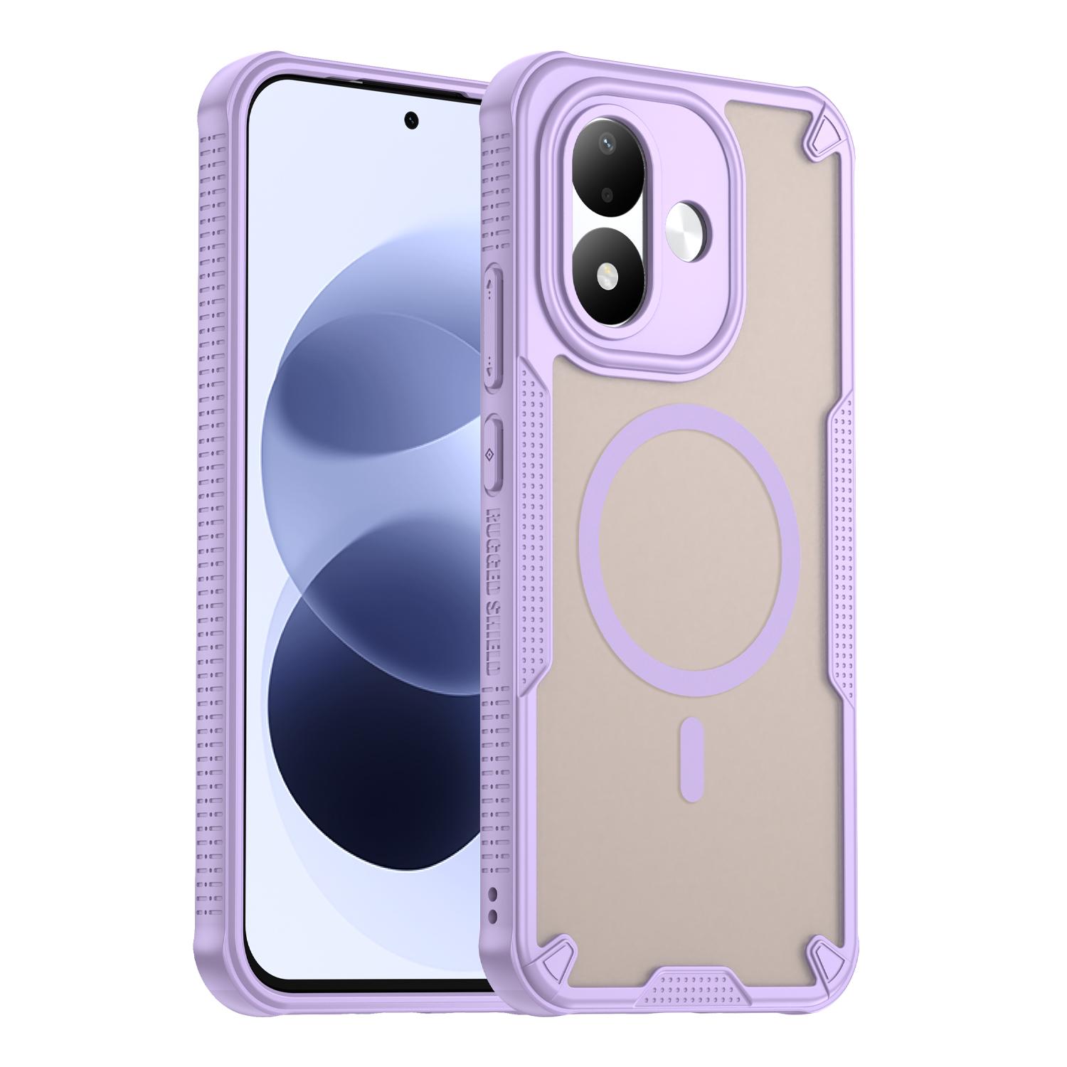 For Redmi Note 17 Pro 5G Global 163mm Armor Glaze MagSafe Magnetic Phone Case(Purple) - Shopkiz.com