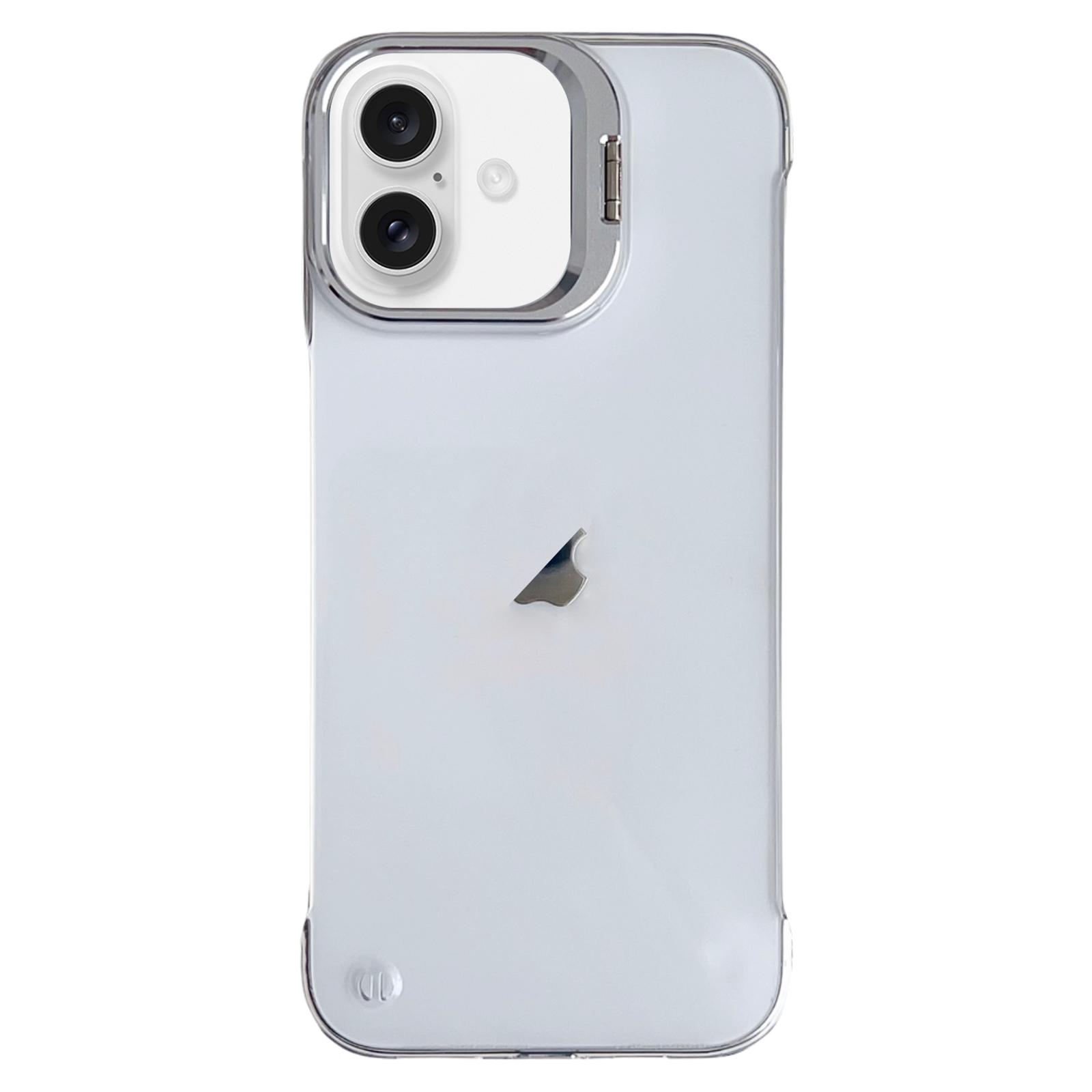 For iPhone 16 Ultra-thin Transparent Frameless Lens Holder Phone Case - Shopkiz.com
