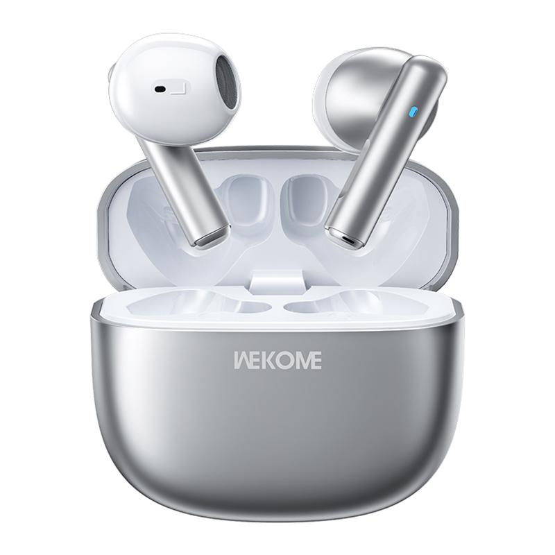 WK WS-19 Kinvoice Series Metal TWS Wireless Earbuds(Silver) - Shopkiz.com