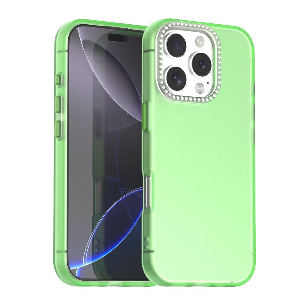 For iPhone 16 Pro Candy Diamond Frosted PC Hybrid TPU Phone Case(Green) - Shopkiz.com