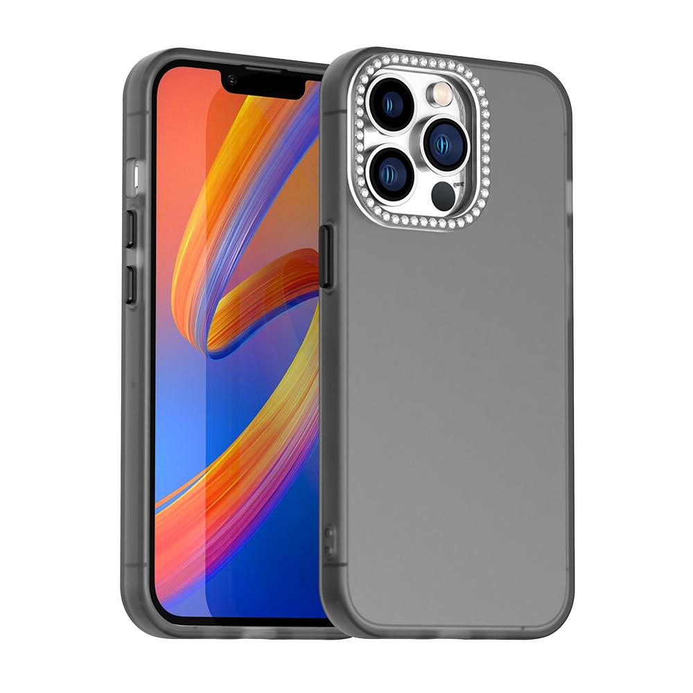For iPhone 13 Pro Candy Diamond Frosted PC Hybrid TPU Phone Case(Black) - Shopkiz.com