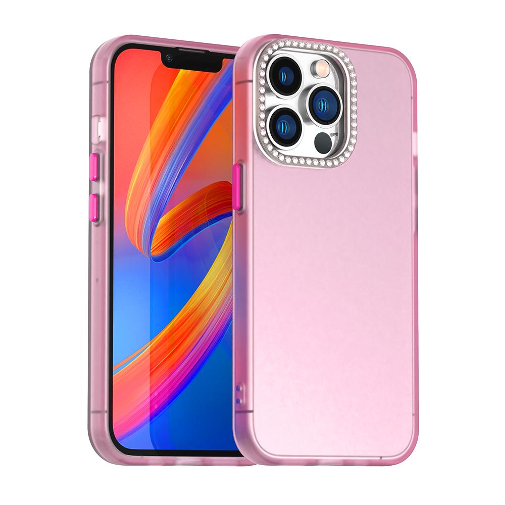 For iPhone 13 Pro Candy Diamond Frosted PC Hybrid TPU Phone Case(Red) - Shopkiz.com