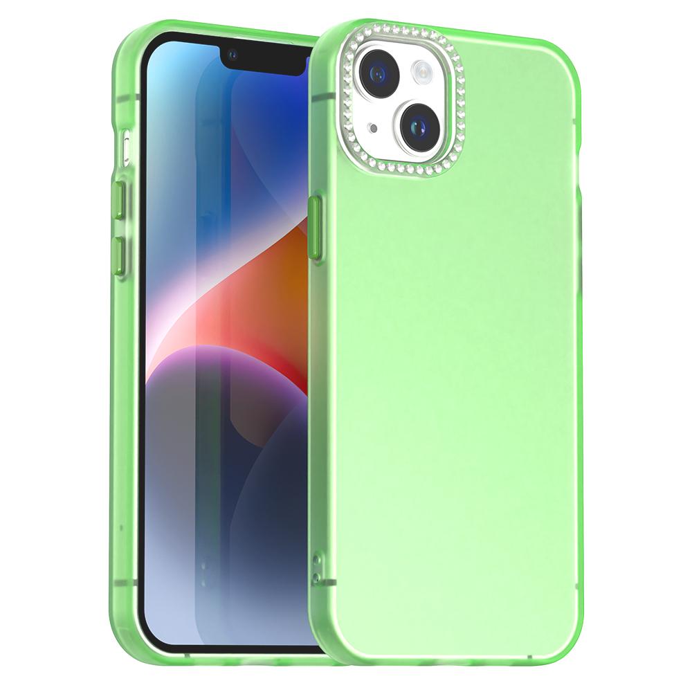 For iPhone 15 Plus Candy Diamond Frosted PC Hybrid TPU Phone Case(Green) - Shopkiz.com