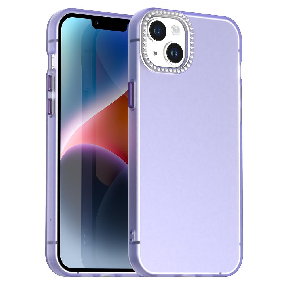 For iPhone 15 Plus Candy Diamond Frosted PC Hybrid TPU Phone Case(Purple) - Shopkiz.com