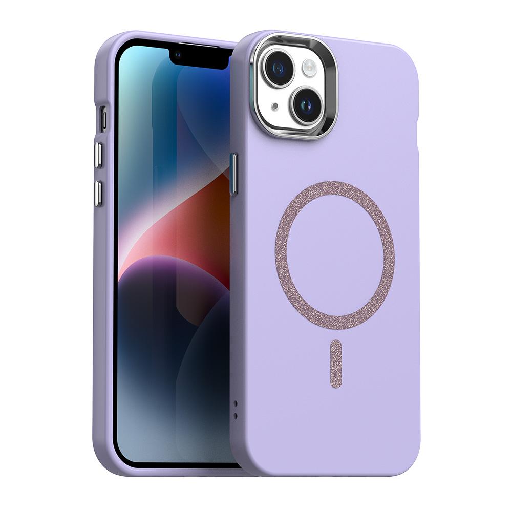 For iPhone 14 Plus Glitter Series Magsafe PC Hybrid TPU Phone Case(Purple) - Shopkiz.com