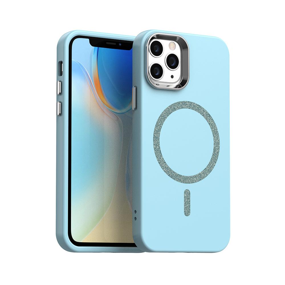 For iPhone 12 Pro Max Glitter Series Magsafe PC Hybrid TPU Phone Case(Blue) - Shopkiz.com