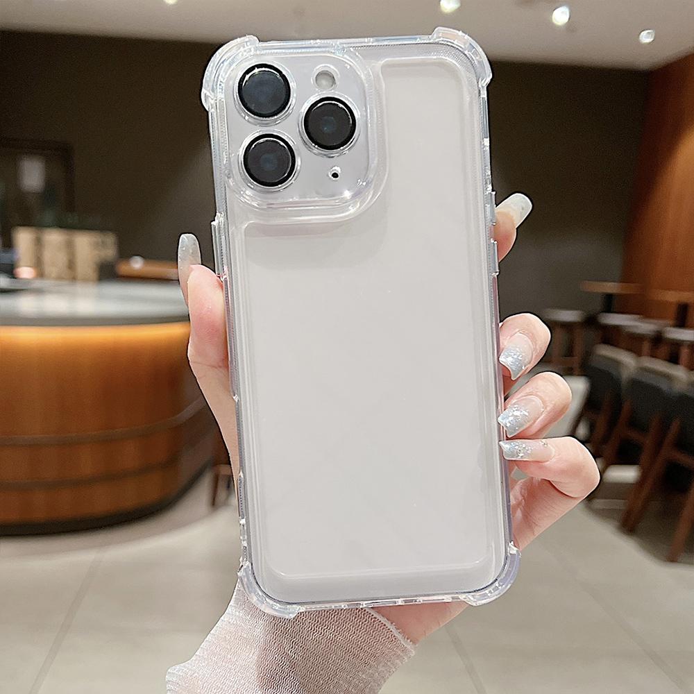 For iPhone 11 Pro Electroplating Space TPU Four-corner Shockproof Phone Case with Lens Film(Transparent) - Shopkiz.com