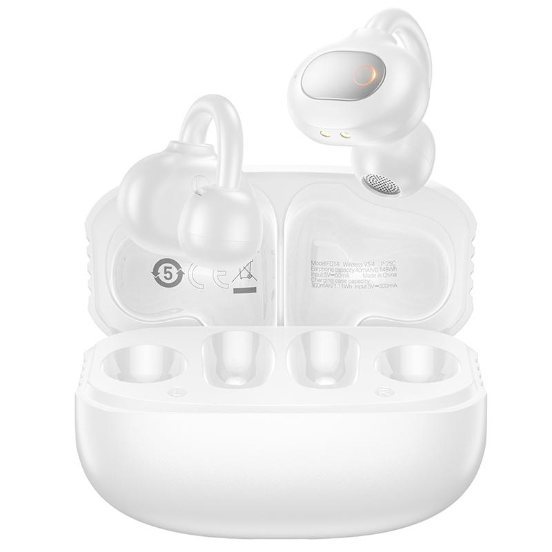 Borofone FQ14 Joy Clip-on TWS Wireless BT Headset Earbuds(White) - Shopkiz.com