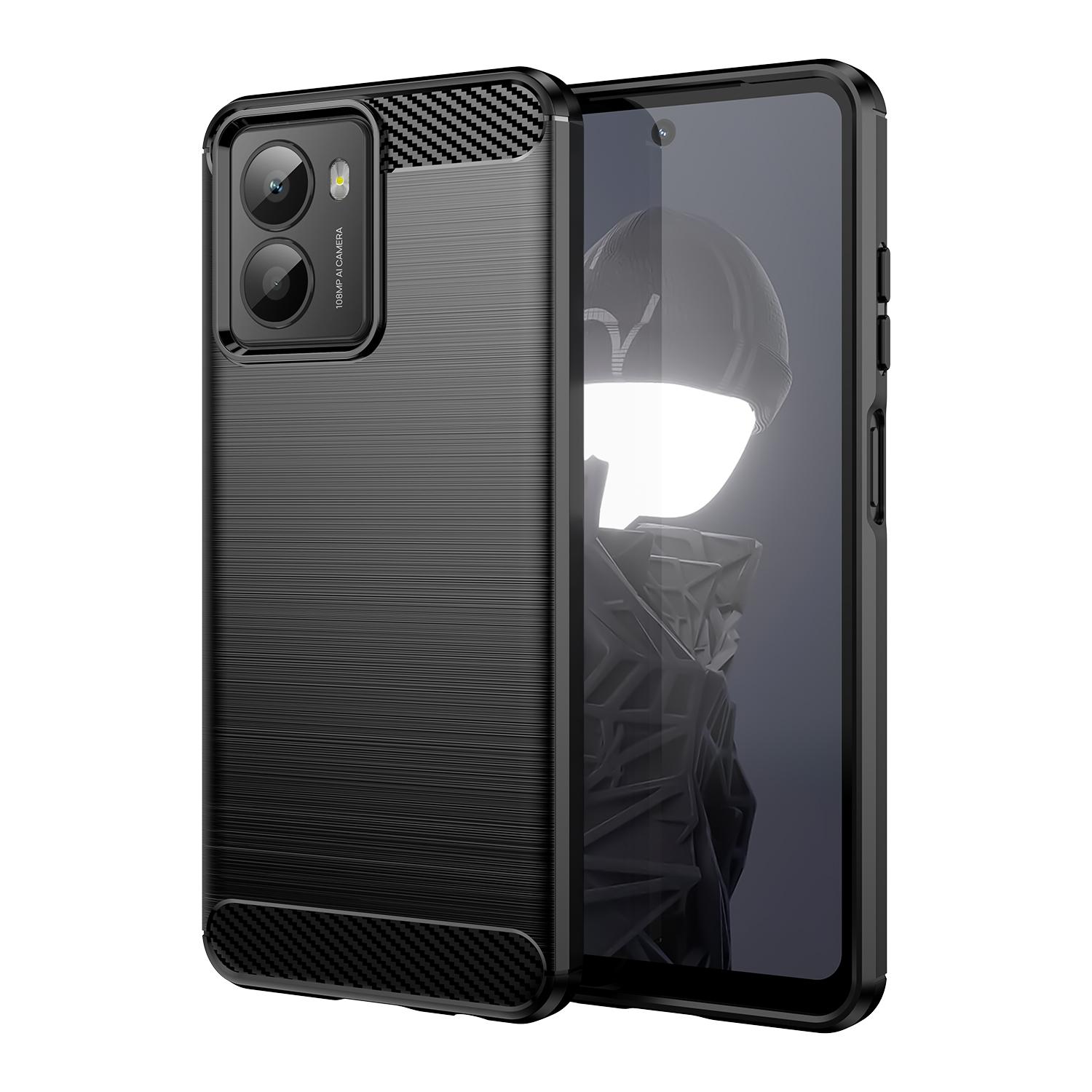 For HMD Fusion Carbon Fiber Brushed Texture TPU Phone Case(Black)