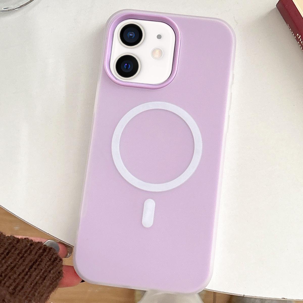 For iPhone 12 Skin Feel MagSafe Magnetic PC Hybrid TPU Phone Case(Purple) - Shopkiz.com