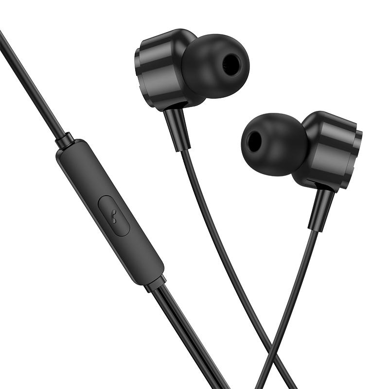 Borofone BM94 Sonar 3.5mm Interface Universal Wired Earphones with Microphone, Length: 1.2m(Black) - Shopkiz.com