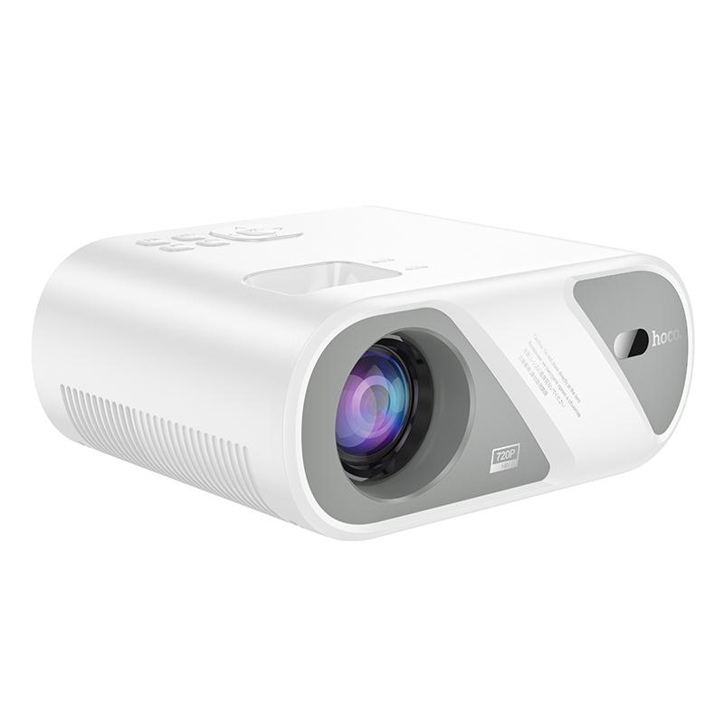 hoco DT1 1280x720P 140ANSI WiFi Bluetooth Wireless Projector Same Screen Version, EU Plug(White) - Shopkiz.com