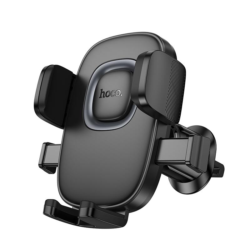 hoco H75 Crown Air Outlet One-button Car Phone Holder(Black Grey) - Shopkiz.com