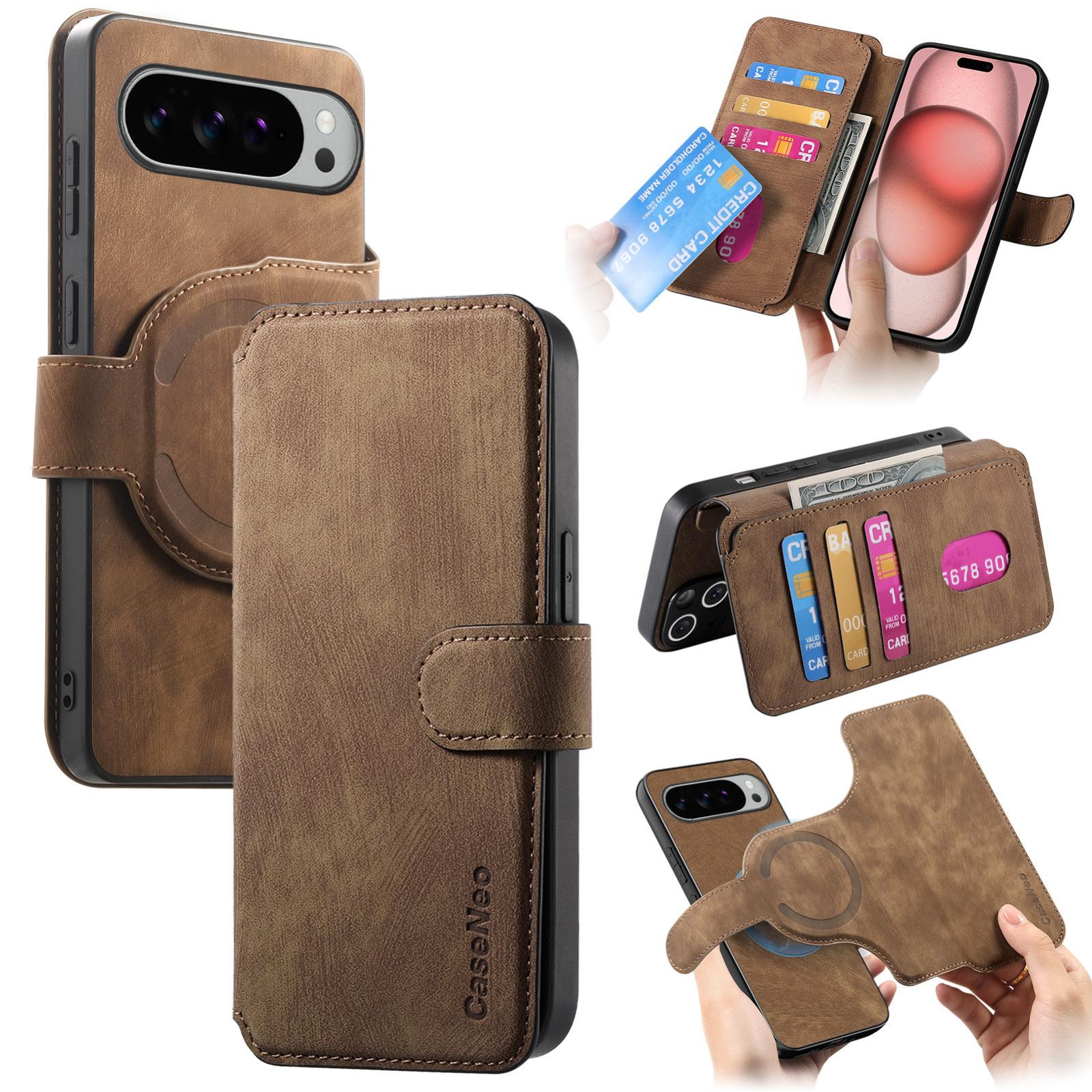 For Google Pixel 11 Pro XL CaseNeo MagSafe RFID Anti-theft Retro Leather Phone Case(Brown) - Shopkiz.com