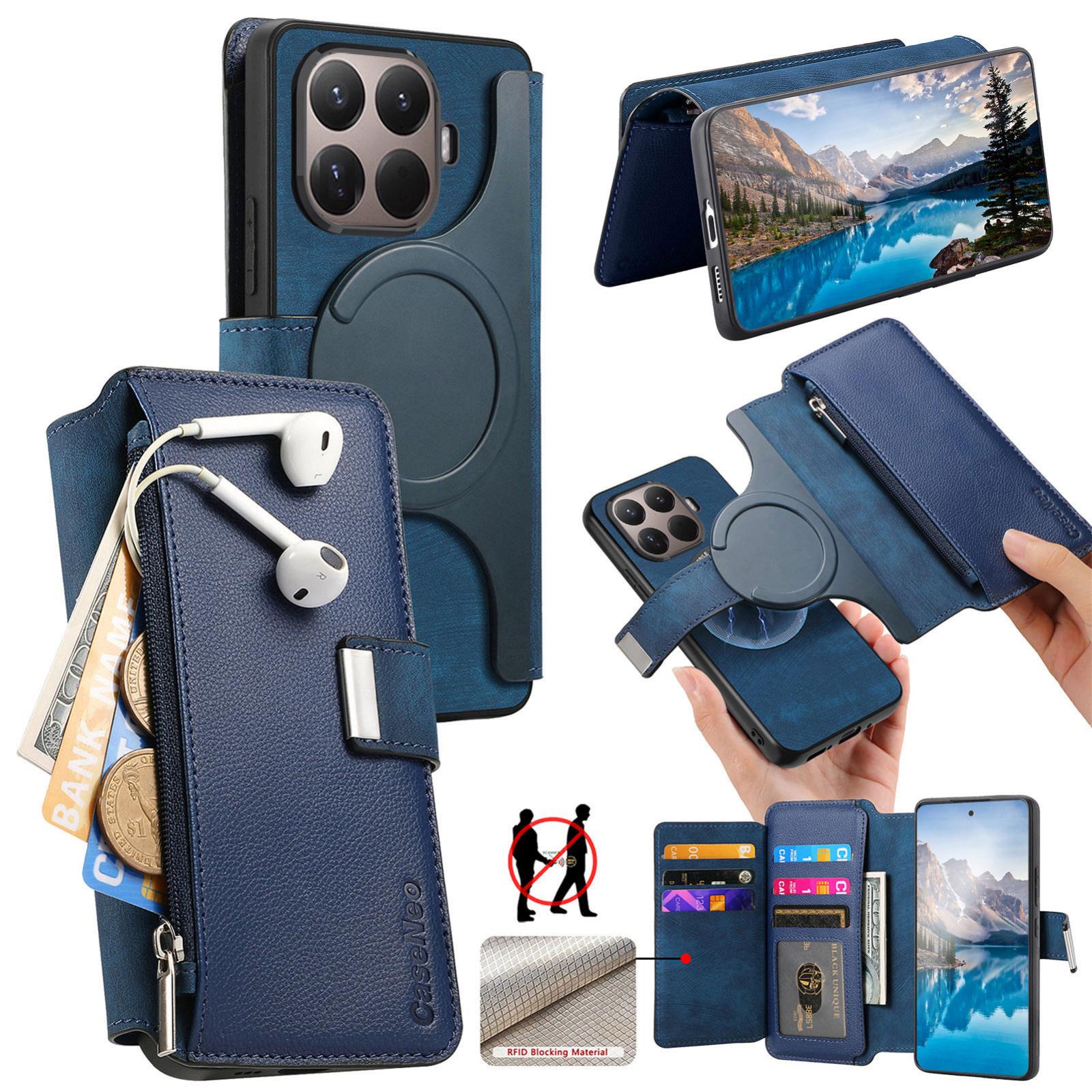 For Xiaomi 17T Pro 5G CaseNeo MagSafe RFID Anti-theft Zipper Wallet Retro Leather Phone Case(Blue) - Shopkiz.com