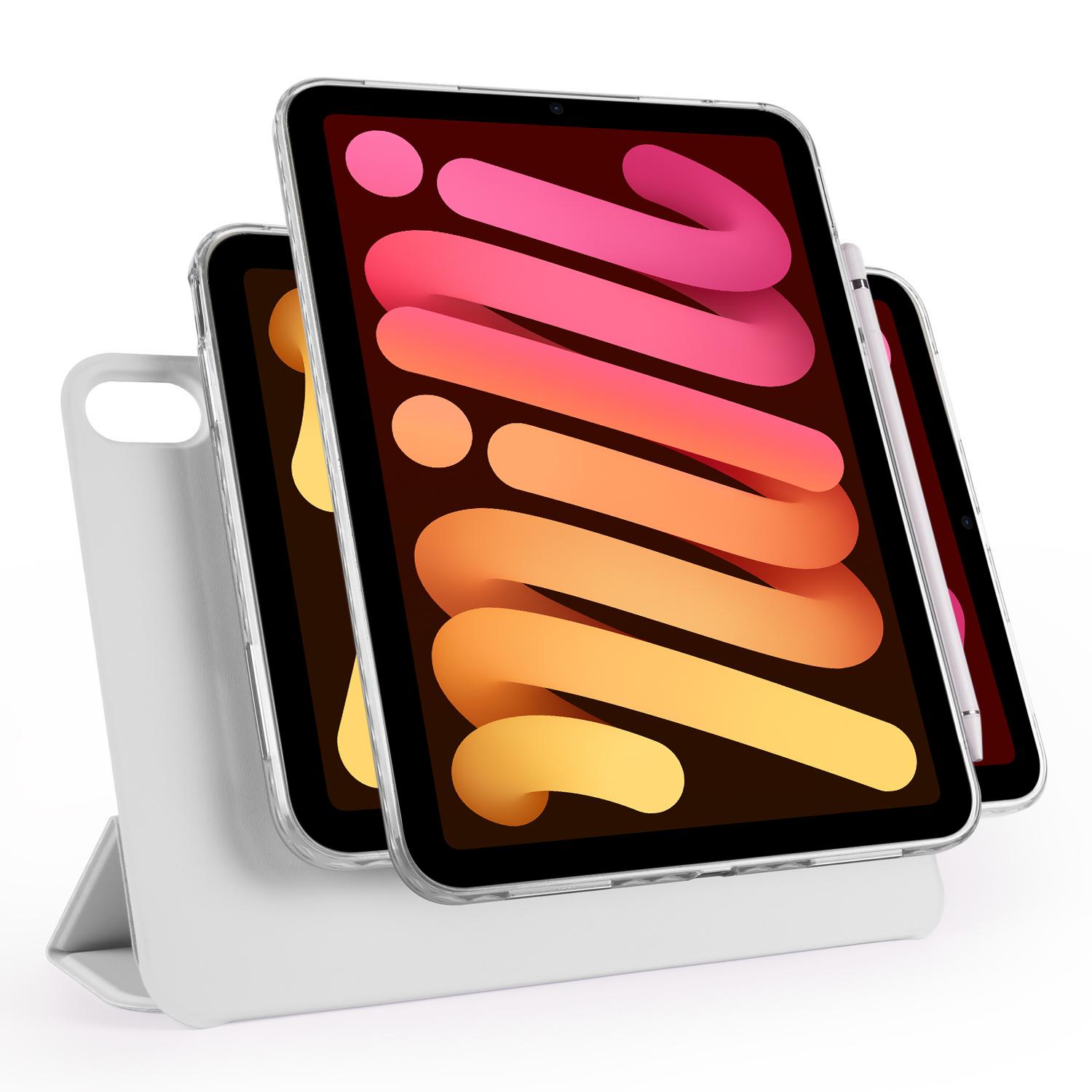 For iPad mini 2024 / mini 6 Trifold Magnetic Split Acrylic Leather Tablet Case(Grey) - Shopkiz.com