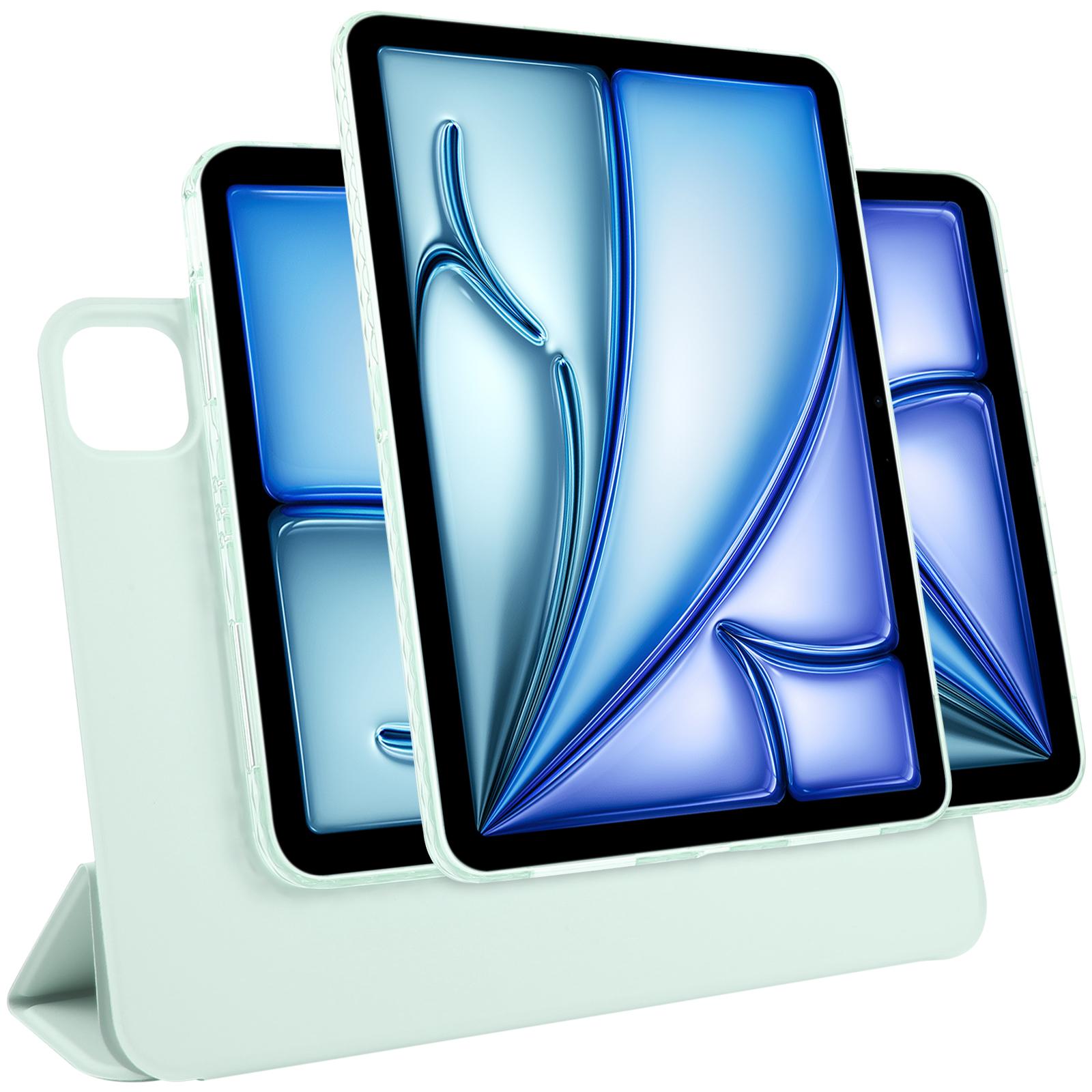 For iPad Air 11 2026 / 2025 / 2024 Trifold Magnetic Split Acrylic Leather Tablet Case(Baby Green) - Shopkiz.com