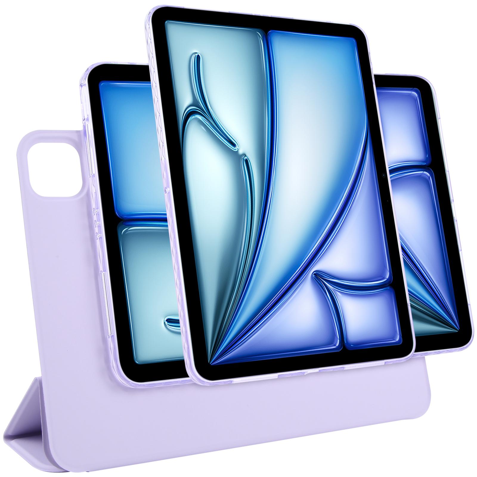 For iPad Air 11 2026 / 2025 / 2024 Trifold Magnetic Split Acrylic Leather Tablet Case(Taro Purple) - Shopkiz.com